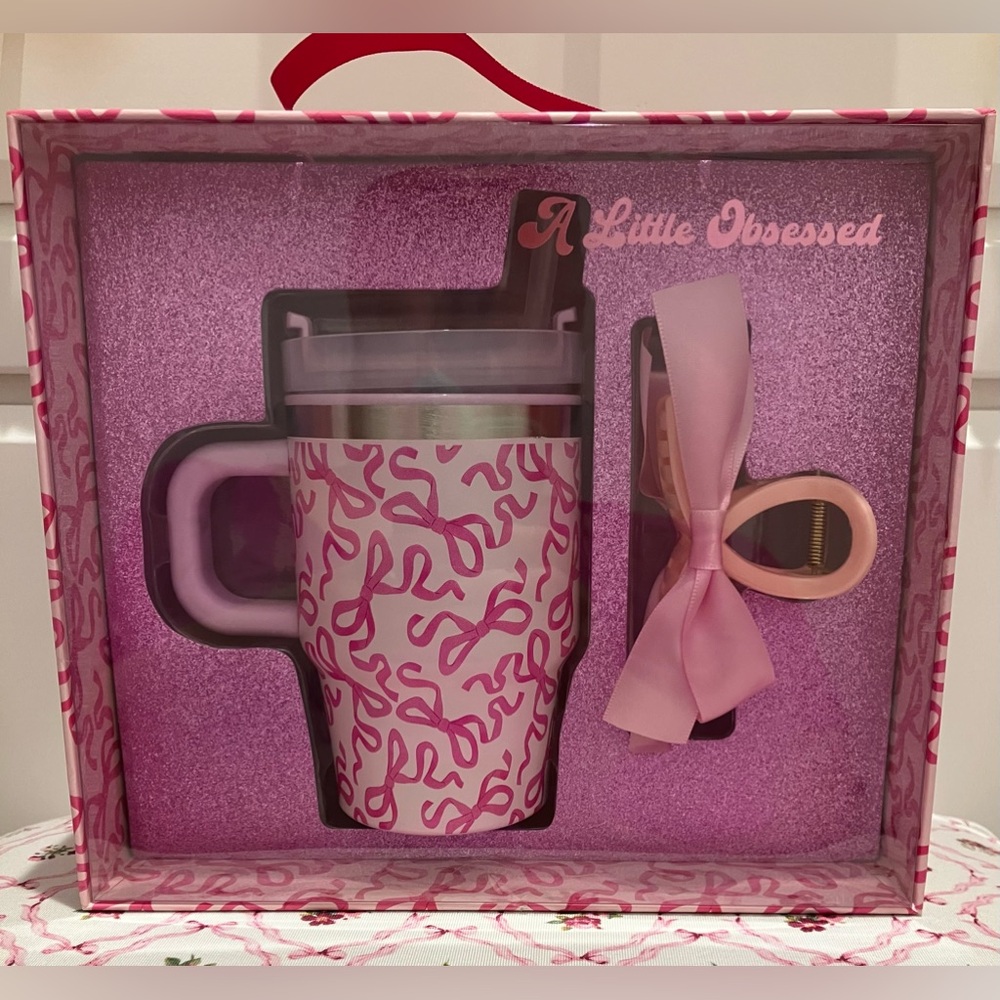 A Little Obsessed-The Berry Best Gift Set 14oz Tumbler & Hair Claw